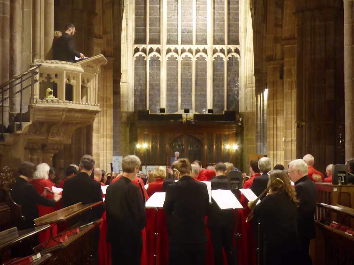 His Majestys Sagbutts and Cornetts, the Binchois Consort, dir. Andrew Kirkman, and the Choir of Holy Trinity Church, Coventry, dir. Alexander Norman at the closing concert of the Aural Histories project, September 2025