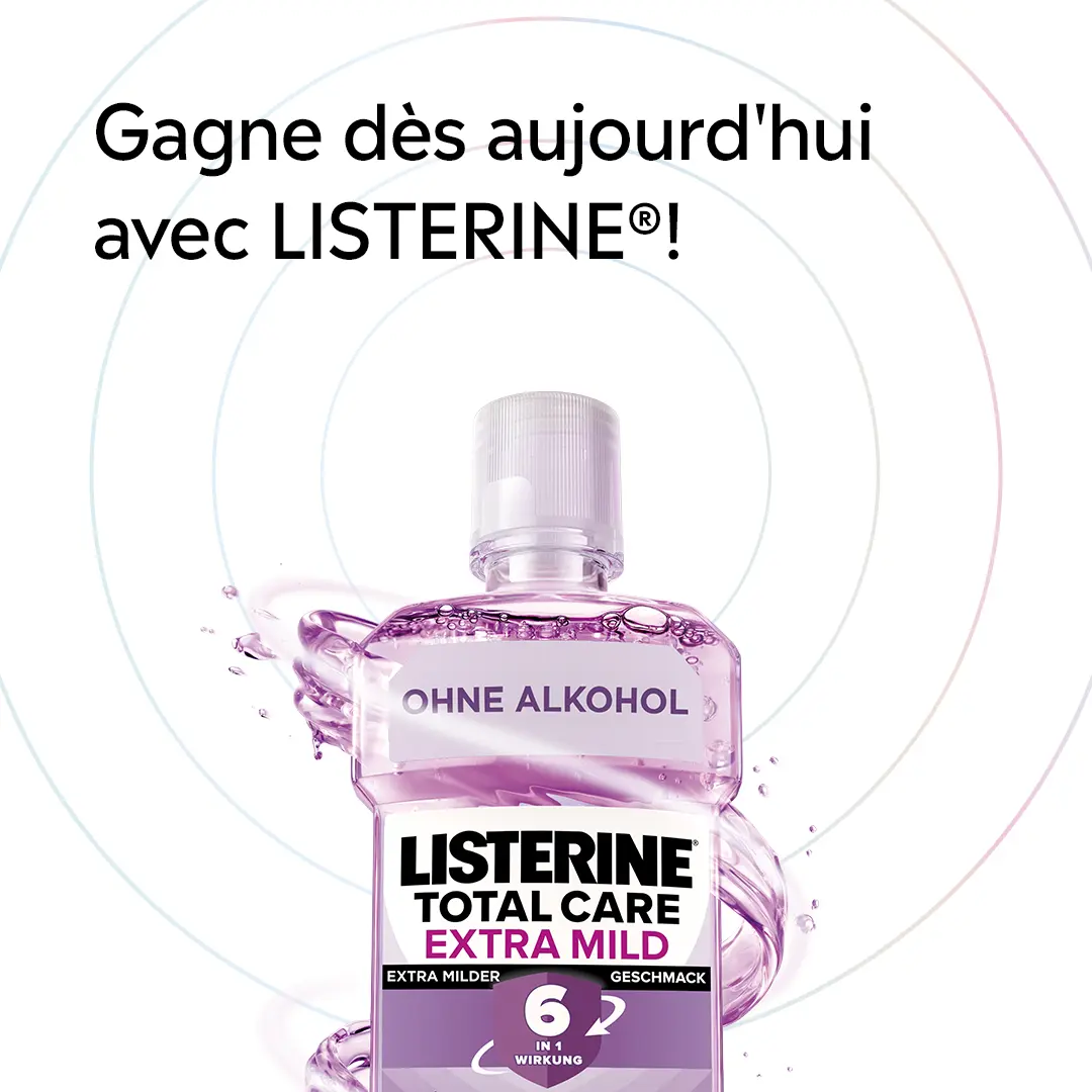 Assure-toi maintenant de gagner l'un des 6 superbes premiers prix avec LISTERINE®!