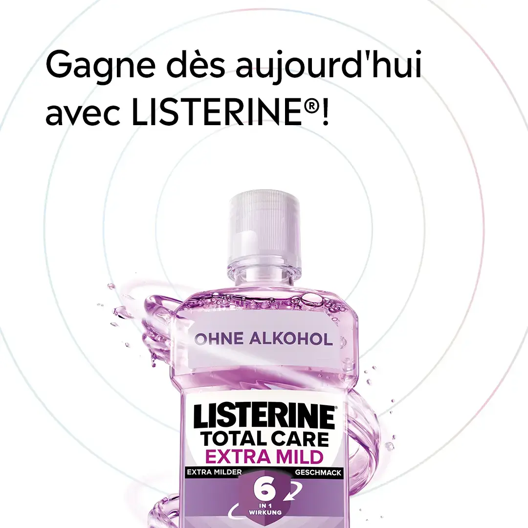 Achète un produit Listerine avec une étiquette promotionnelle sur le flacon et tente ta chance pour remporter l'un des 6 grands prix !