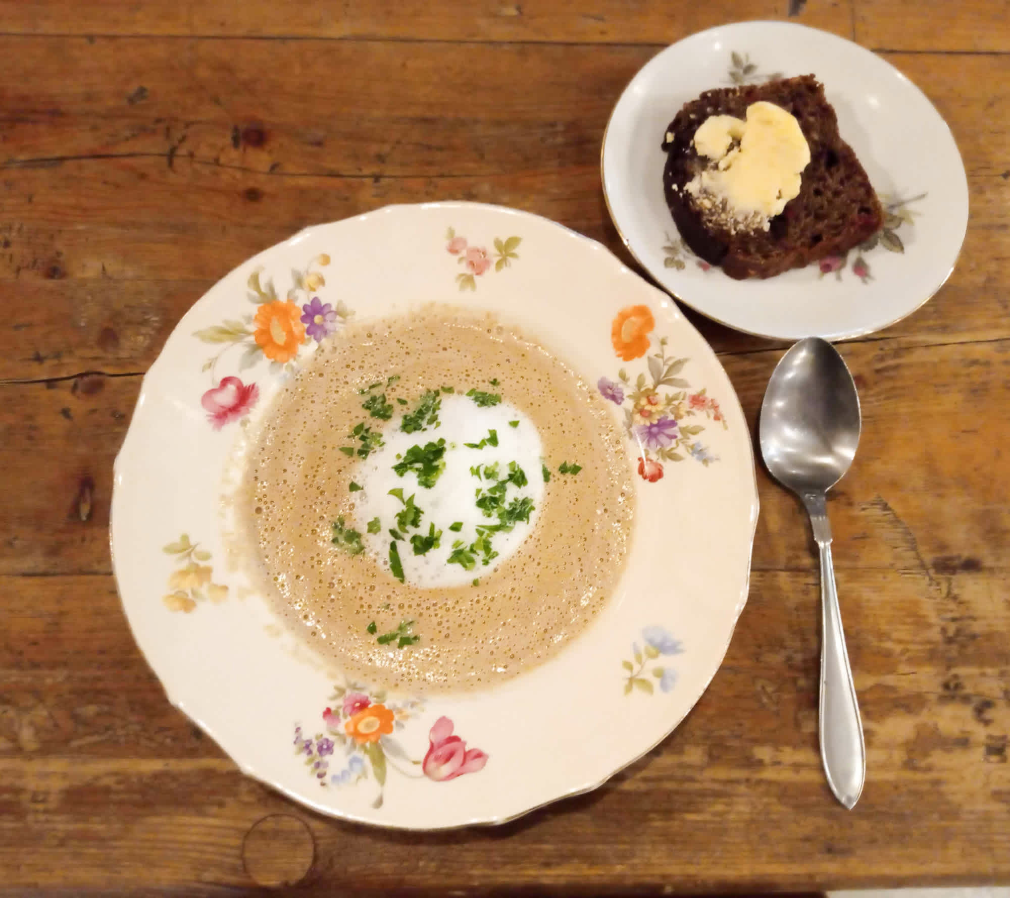 Plate with Funnel Chanterelle Soup.