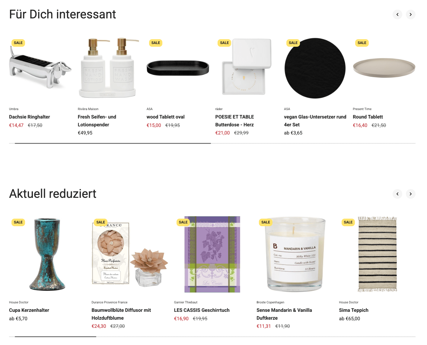 Home Page Recommendations on AMBIENDO