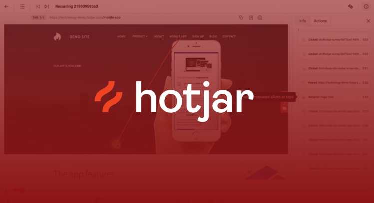 Hotjar logo over a red background