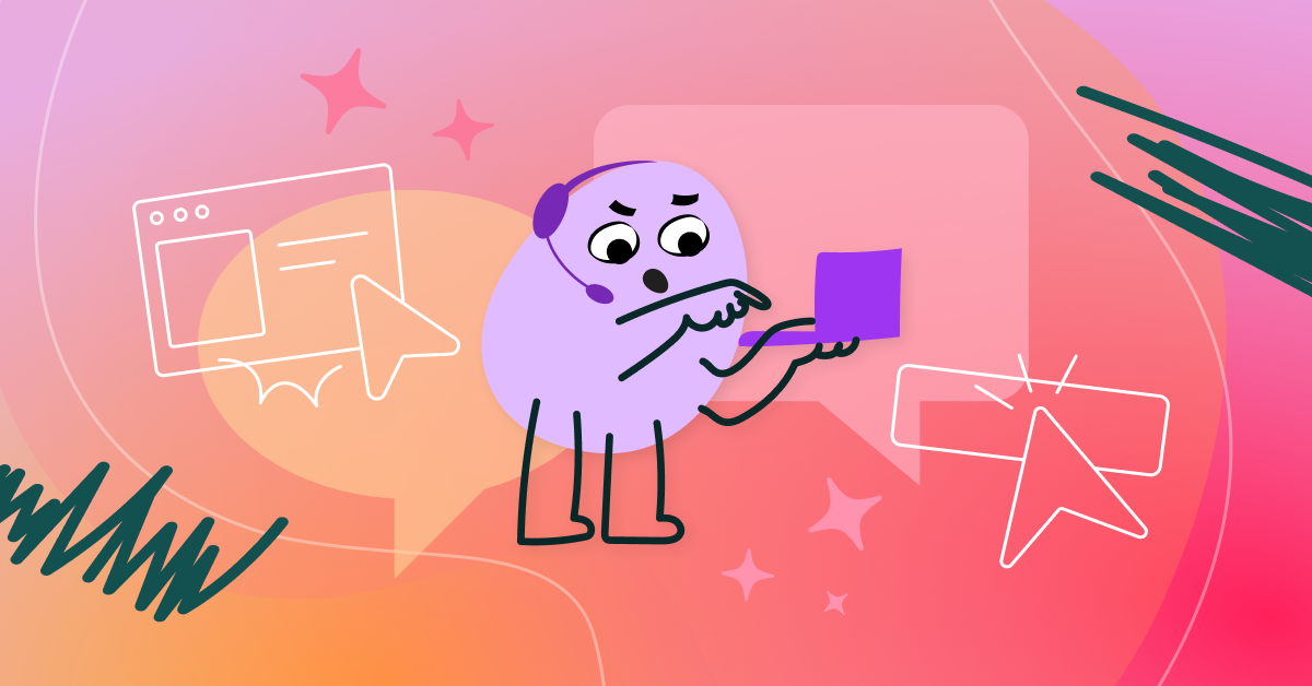 Illustration of a customer support agent proactively monitoring a user interaction and identifying an issue before it escalates.