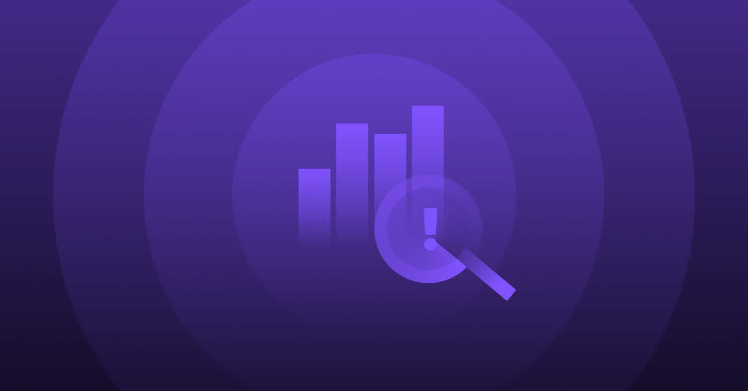 A magnifying glass zooming in on data.