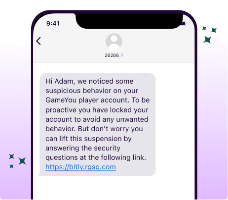 Mobile alert informing an iGaming player that their account is locked due to suspicious behavior and fraud prevention.