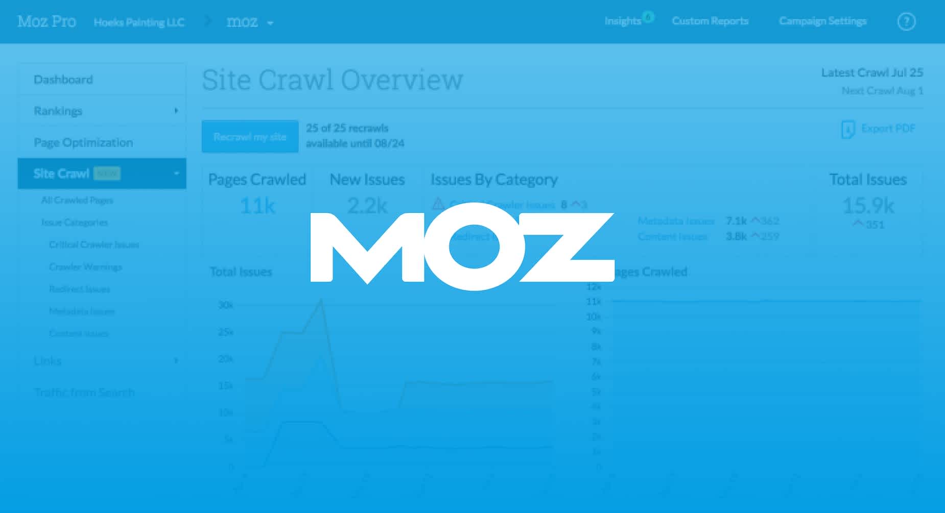 Moz logo over blue background