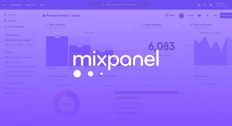 Mixpanel logo over a purple background