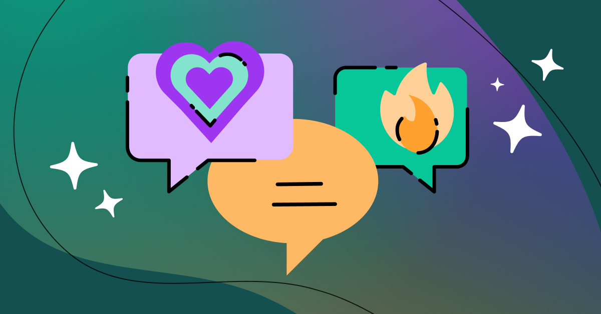 concept image for customer sentiment including speech and thought bubbles