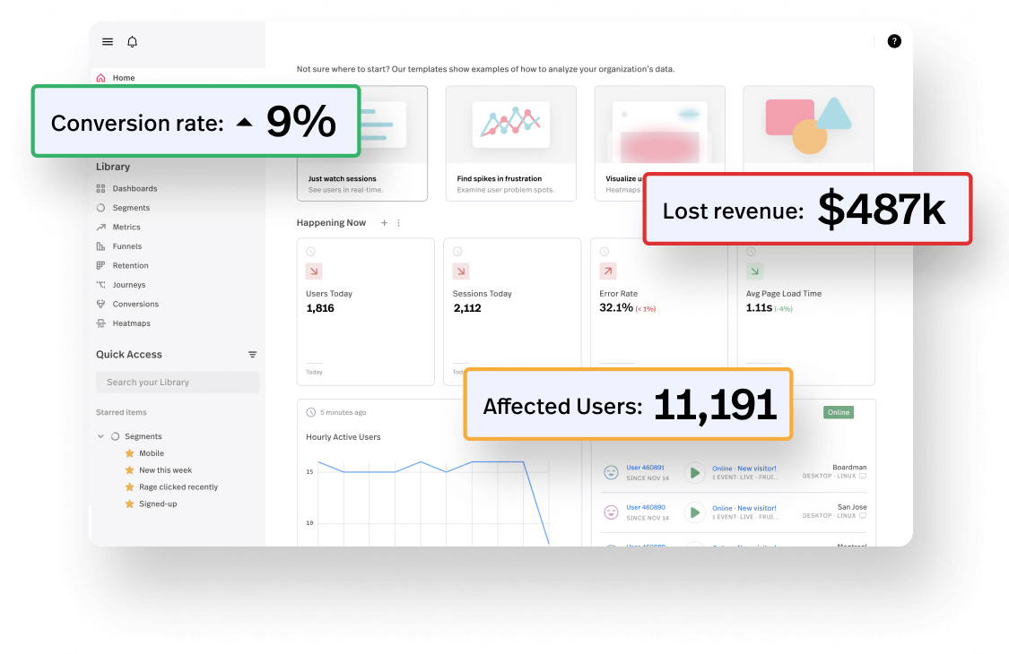 Preview example of FullStory The App