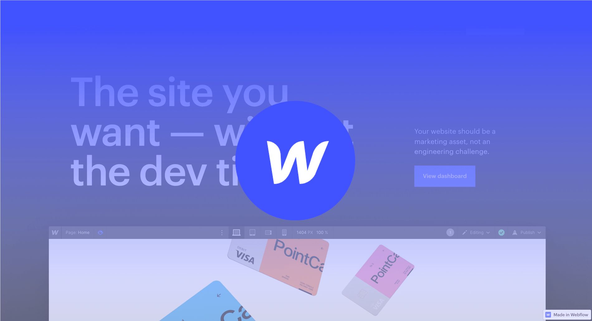 The Webflow homepage