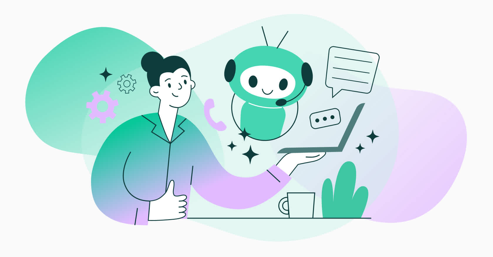 concept image of ai robot helping a customer's online experience
