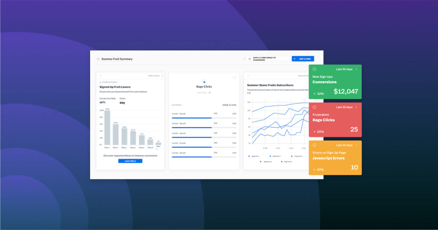 Digital experience analytics in the FullStory app