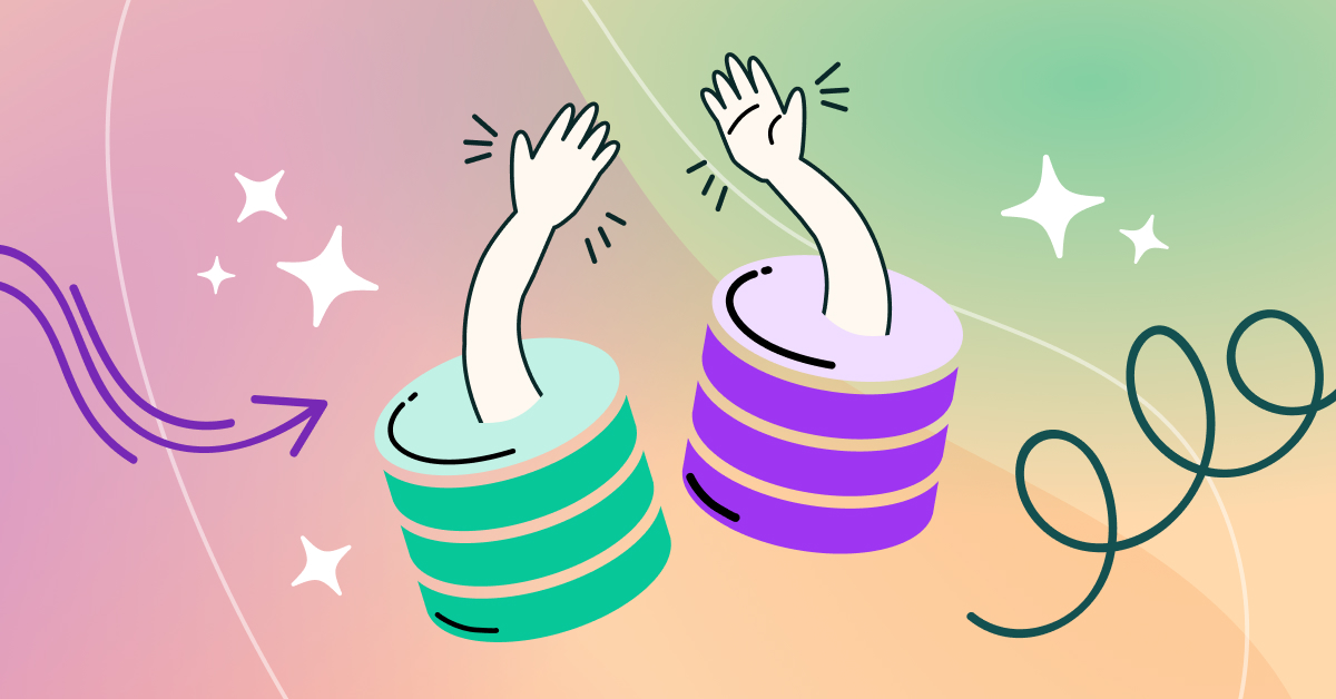 illustration of two hands high-fiving concept for collaborating with data