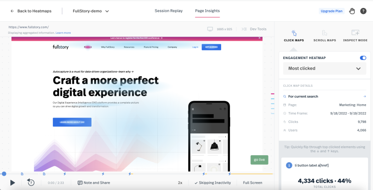 Page Insights in FullStory