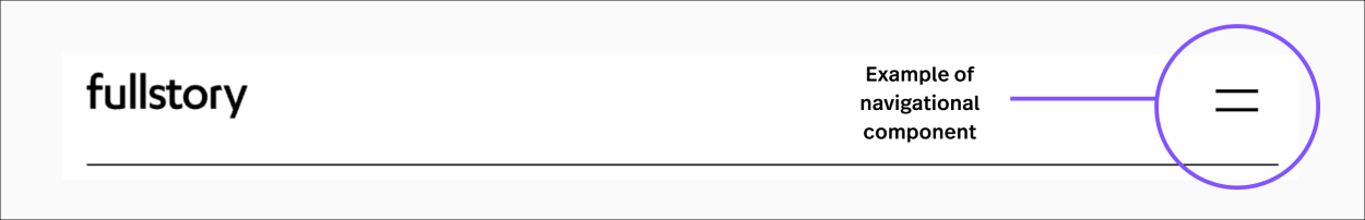 A hamburger navigation on FullStory's mobile website