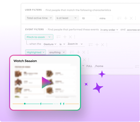 User filter interface showing a 'Pinch-to-zoom' gesture, enabling Internal Support to size impact and create an audit-ready trail for digital governance.