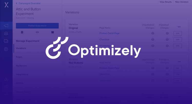 Optimizely logo over a purple background