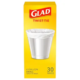 Package shot of Glad Twist-Tie small bags