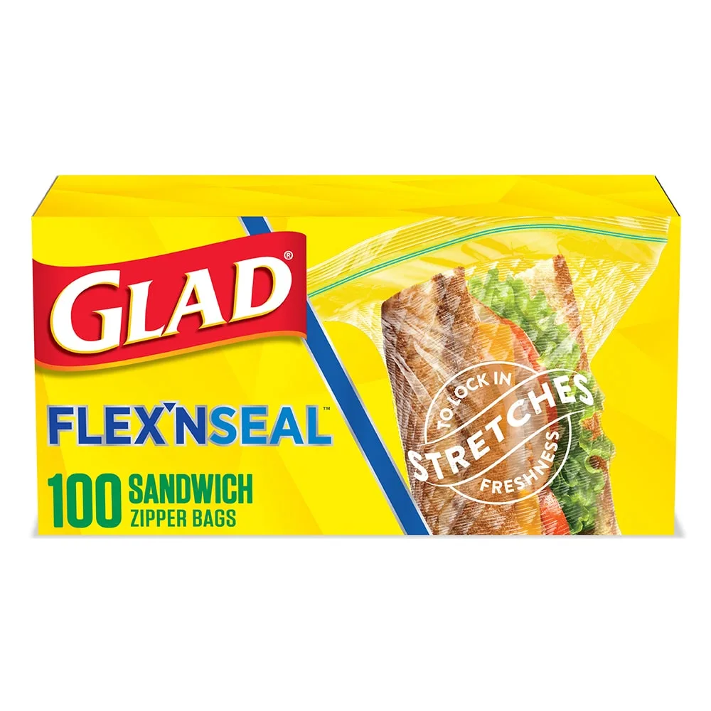 A package of Glad Flex'n Seal Sandwich bags