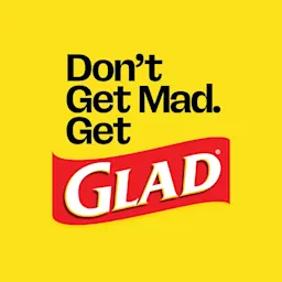 The words "Don't Get Mad. Get Glad." on a yellow background