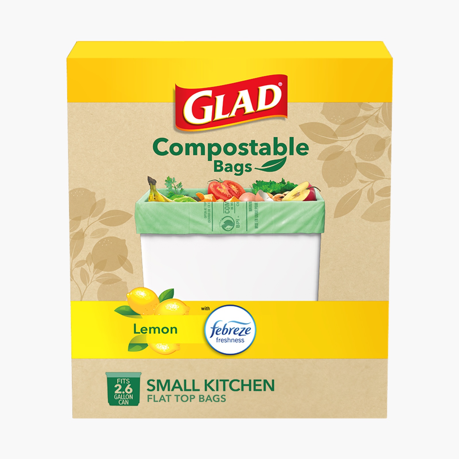 Glad® Kitchen Compost Trash Bags Lemon Scent | Glad®