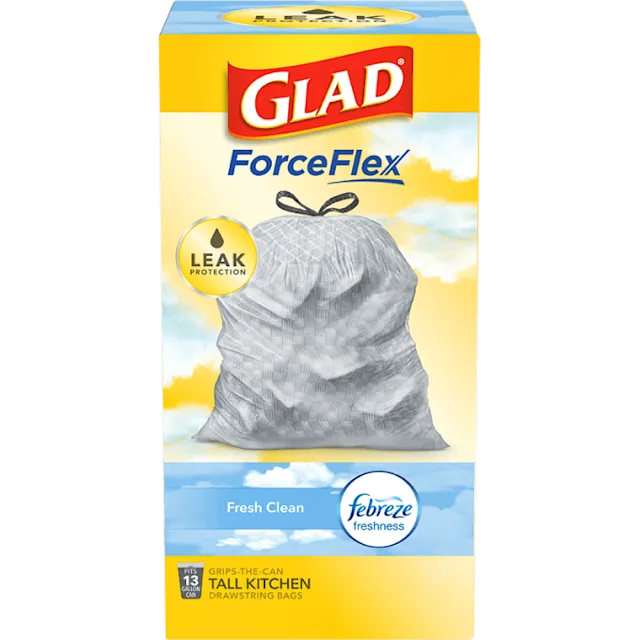 Kitchen ForceFlex Febreze Fresh Clean Scented Trash Bags