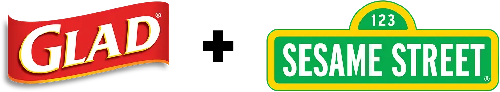 Glad logo + 123 Sesame Street logo