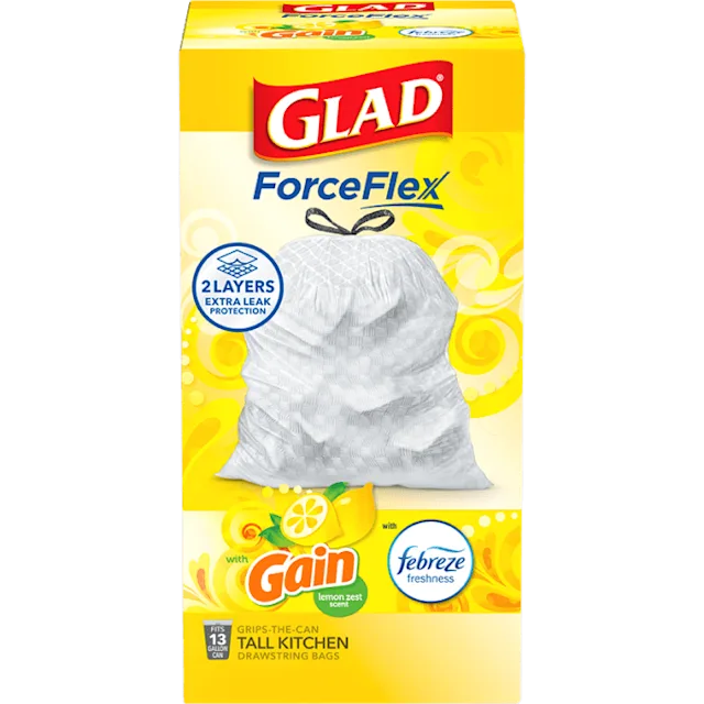 Kitchen ForceFlex Gain Lemon Zest Scented Trash Bag