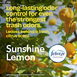 Long-lasting odor control for even the strongest trash odors. Leaves behind a fresh citrus scent. Sunshine Lemon