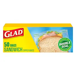 Package of Glad Zipper Sandwich bags