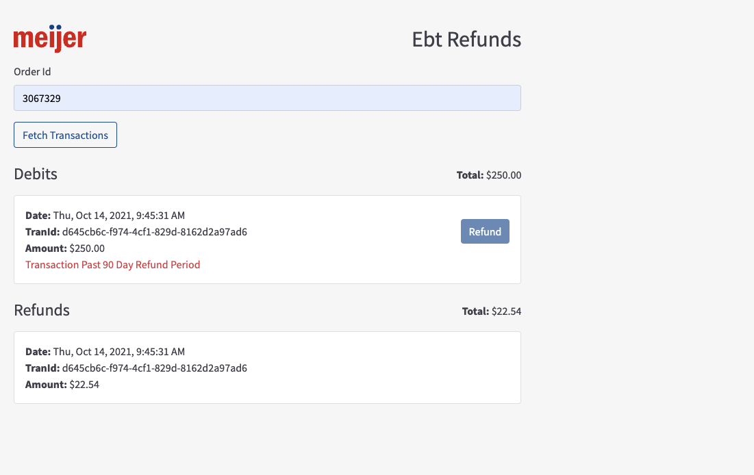 EBT Refund Tool