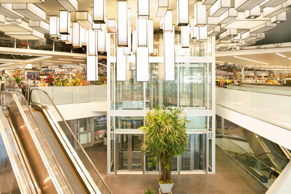 Escalator and hanging lights THUMBNAIL