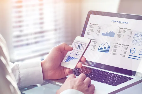 Financial data on desktop and mobile THUMBNAIL