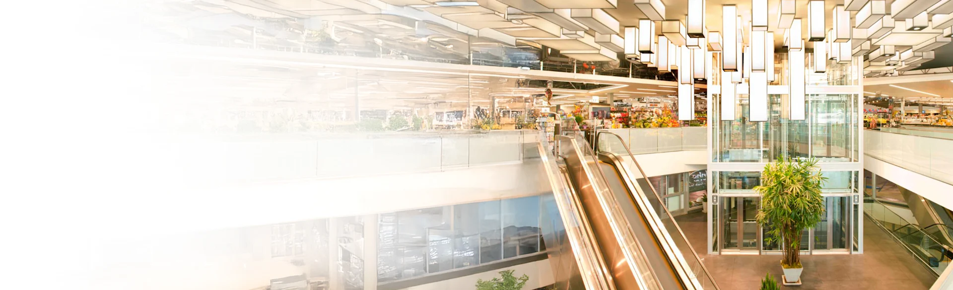 Escalator and hanging lights 1200x800