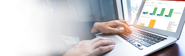 Laptop with chart
