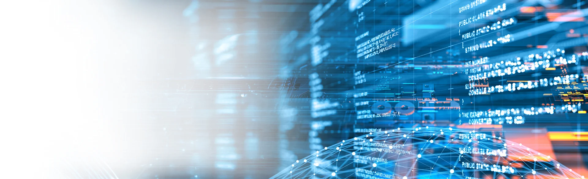 Blue data and screens
