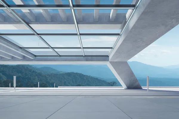 Concrete floor and glass ceiling THUMBNAIL