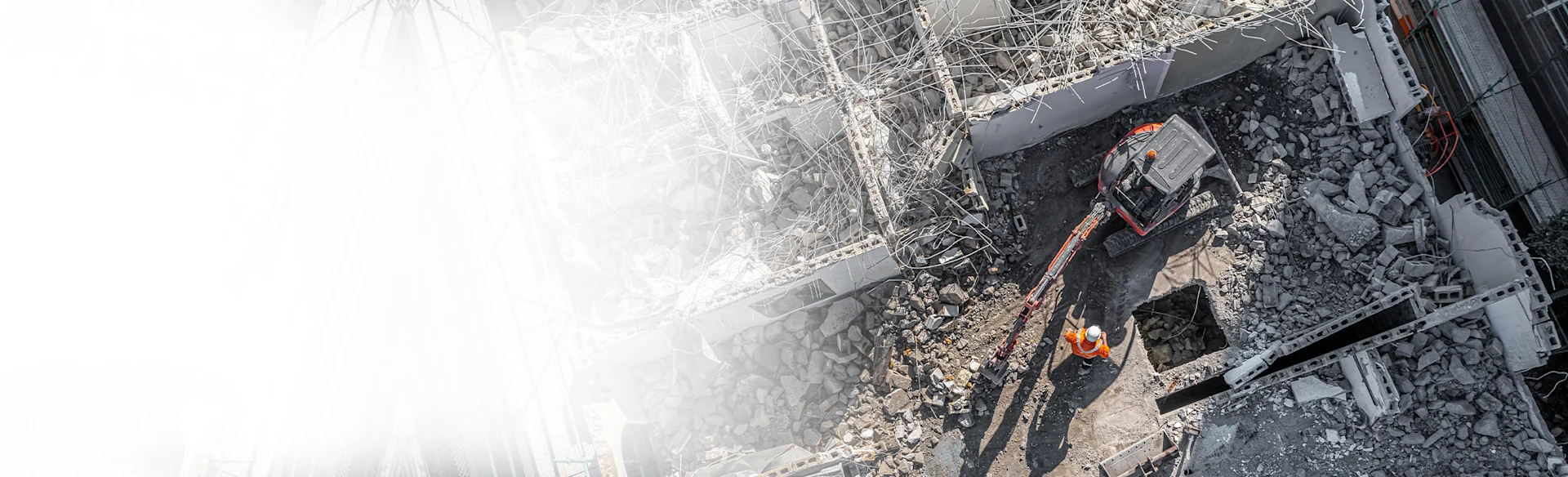 Demolition at a construction site 1200x800