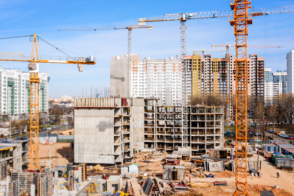 Cranes on a construction site THUMBNAIL