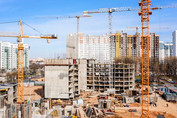 Cranes on a construction site THUMBNAIL