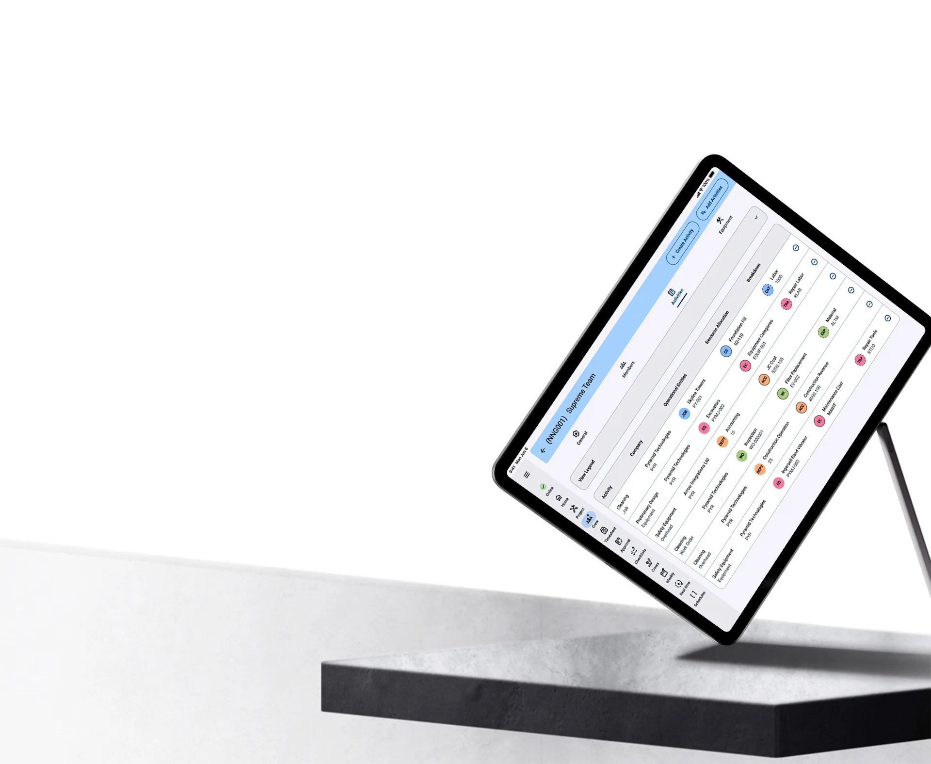 iPad with product image on an angle