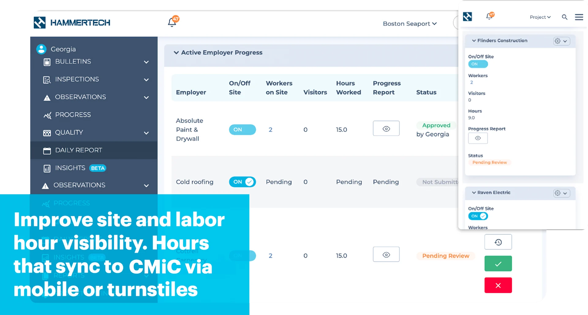 HammerTech CMiC Labor Hours