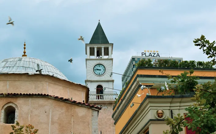 A clock tower on top of a building.