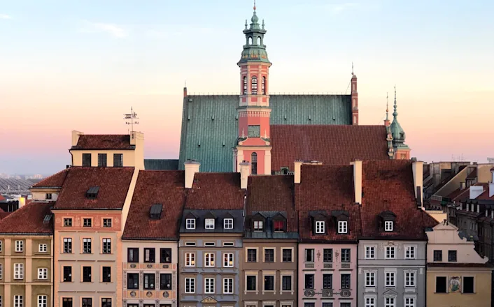 A view of the old buildings in the city of gdask, poland.