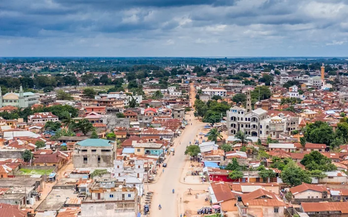An aerial view of a city in kenya.
