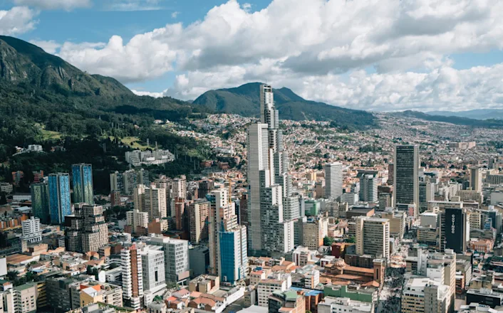 An aerial view of the city of santiago, colombia.
