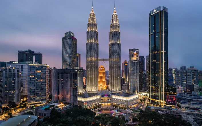 The Kuala Lumpur skyline in Malaysia