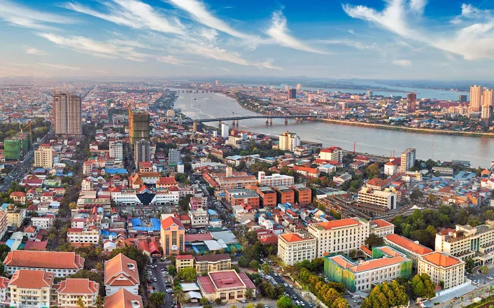 An aerial view of the city of ho chi minh city, vietnam.