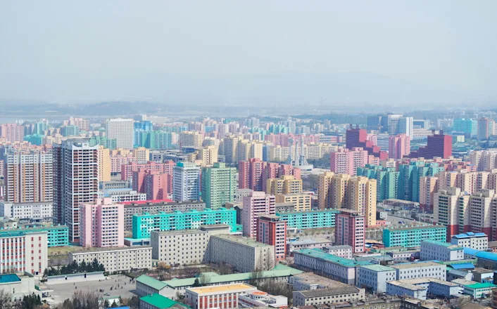 An aerial view of the city of pyongyang, north korea.