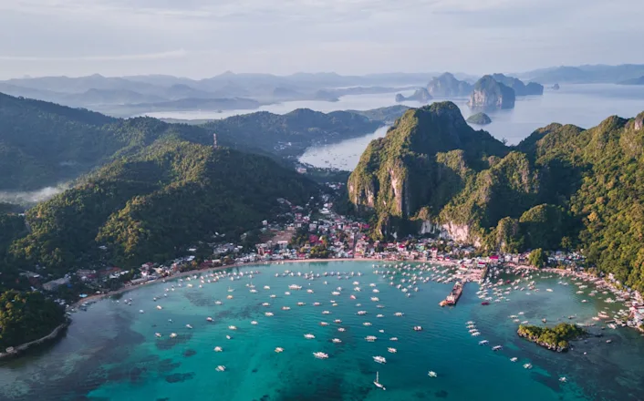 An aerial view of a town in the philippines.